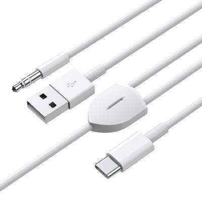 China Car Type-C to AUX charging audio cable. 3.5mm with Charging USB Port Camera Phone Microphone Charging Audio Cables for sale