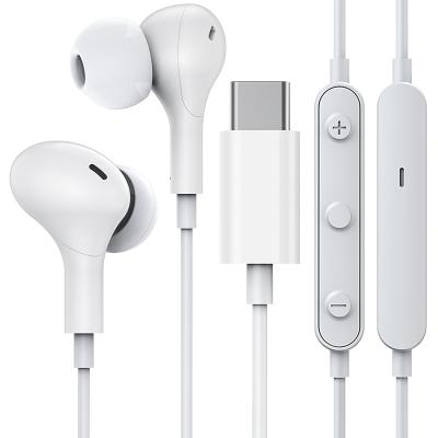 China In-Ear In Ear Earphone Stereo USB C Type-C Headphone Earbuds With MIC Strip Wired Headphones For Huawei for sale