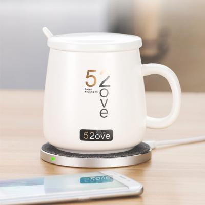 China Travel Mug Warmer Coffee Mug Viable Professional Private QI Wireless Charger Double Charging Funny Coffee Mug for sale