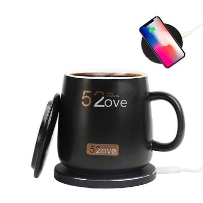 China Viable 2 in 1 18W Wireless Charger and Cooffee Wireless Charging Hot Cup with Type C Port for Home and Office for sale