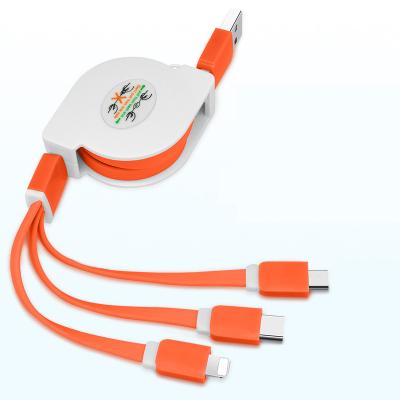 China Retractable Multi Player MP3/MP4 USB Charger Cable 3.3ft 3 in 1 Multi Charging Cord Adapter (Charging Only) for sale