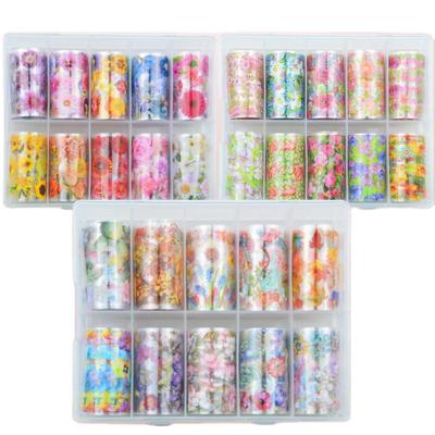 China Healthy Easy Apply Non-Toxic Light New Arrivals Halloween Flower Retro Full Wraps Luxury Nail Foil Stickers Roll Wholesale Designer Nail Foil Nail Stickers for sale