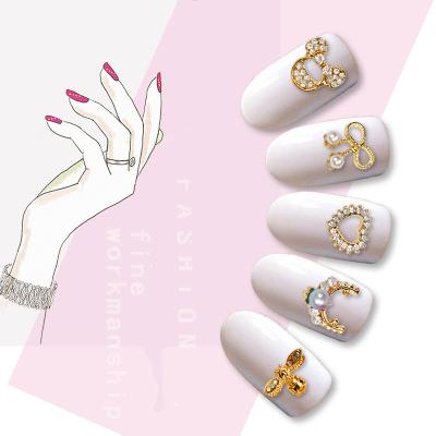 China Non-toxic Light Decoration Gold Plated Plate With Beautiful 33 Silver Designs 3d Nail Art Hollow Diamond Diy Nail Sticker Alloy Jewelry 3d Nail Decoration for sale