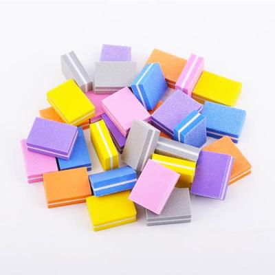 China Easy Apply Soft Safe Customized Nail Multicolor Mini Square Nail File Custom Logo 100/180 Sponge File for sale