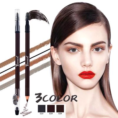 China Waterproof Makeup Microblading Eyebrow Pencil Eyebrow Pencil And Double Headed Wooden Brush White Waterproof Whit Knife for sale