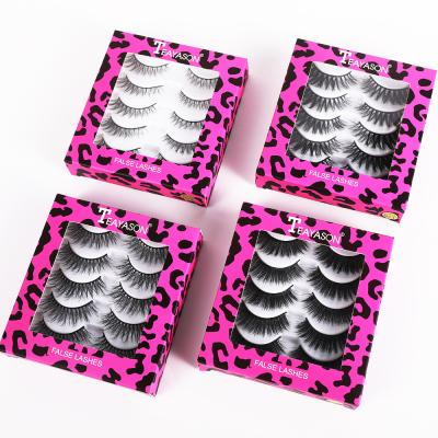 China Easy Apply Long Lasting Kit Custom Label Extensions 5 Pairs False Eyelashes Packaging 3d Box Faux Mink Makeup False Eyelashes for sale