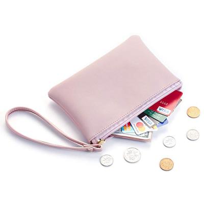 China Simple and compact luxury leather wallet customized anti-theft solid color ladies magnetic shield card wallet for sale