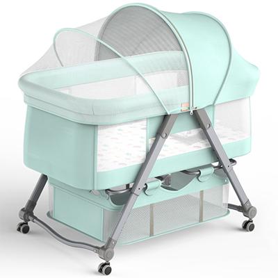 China Factory Directly Sale Traditional Portable Baby Cribs Folding Bedside Portable Folding Cradle Baby Swing Baby Crib for sale