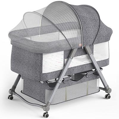 China China Traditional Supplier Portable Baby Cribs Folding Bedside Portable Folding Cradle Baby Swing Baby Crib for sale