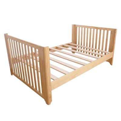 China 4 in1 grow HOUSBAY 4 IN 1 GROW UP BABY COT single bed design adjustable wooden baby furniture bed supplement for sale