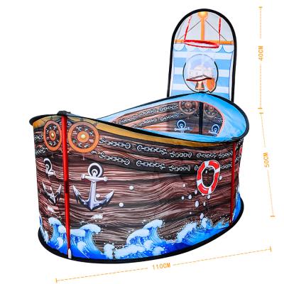 China Sports Toy Indoor Outdoor Wholesales Baby Boys Childtime Happy Partner Pirate Ship Train Portable Folding Play Tents for sale