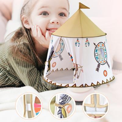 China Sports Toy Wholesale 2020 Custom Design Indoor and Outdoor Small House Frame Cloth Play Teepee Toy Tents for Kids Children Baby for sale