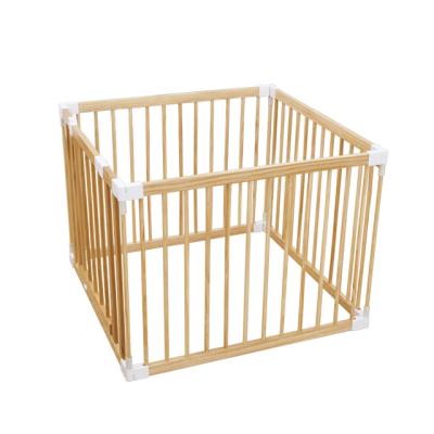 China HOUSBAY New Zealand Pine Wood OEM 4 Pcs Baby Game Pen Fence Children's Playpen Play Yard Indoor for sale