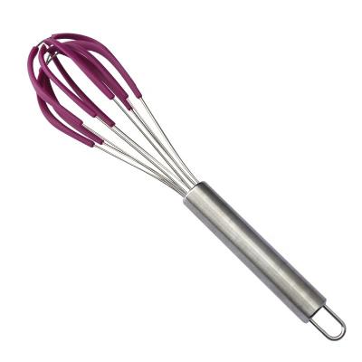 China Sustainable Universal Silicone Semi-wrapped Stainless Steel Egg Beater Capable Of Using As A Scraper for sale