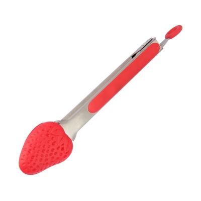 China Viable Kitchen Supplies Creative Christmas Style Grill Clip Steak BBQ Clamp Silicone Food Tongs Bread Tongs for sale