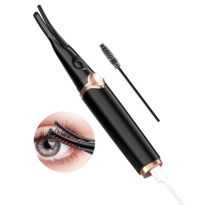 China Eyelashes+lower upper lashes Electric Eyelash Curler Iron Fast Heating Adjustable Natural Eyelash Roller Make Up Lashes Curl Pen USB Fill for sale