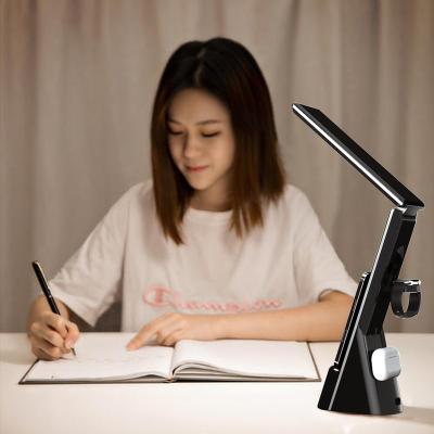 China Mobile Phone 15W LED Desk Lamp With Wireless Phone Charger Stand USB Charger Charging Left Radio for sale