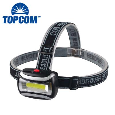 China Camping 3W COB Led Headlamp High Power AAA Battery 3 Plastic Mini Led Headlamp Modes for sale