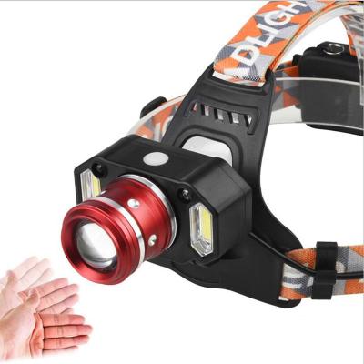 China Outdoor Super Bright Camping LED Head Light 4 Mode 3 Dimming Rotatable Sensor Smart Headlight USB Rechargeable Light Headlight To Increase Cli for sale