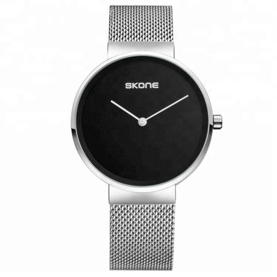 China Skone 7436 Simple Non-Specific Style Mesh Stainless Steel Strap Mens Quartz Watch for sale