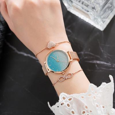 China Not Specified Brand Luxury Rose Gold Bangles Watch Gift Ladies Set For Wholesale for sale