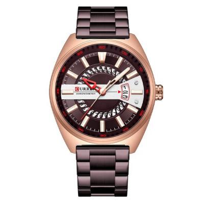 China CURREN date design stainless steel automatic creative quartz sports wrist watch for men for sale