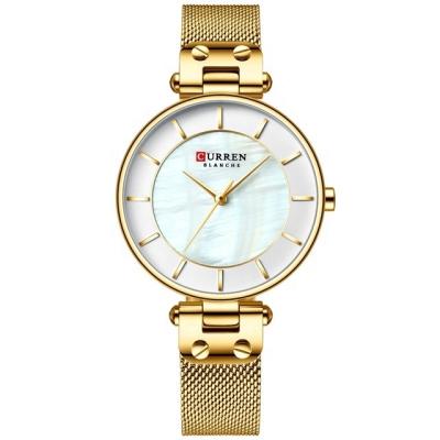 China Curren 9056 Fashion Quartz Non-specific Mesh Stainless Steel Luxury Women Watch for sale