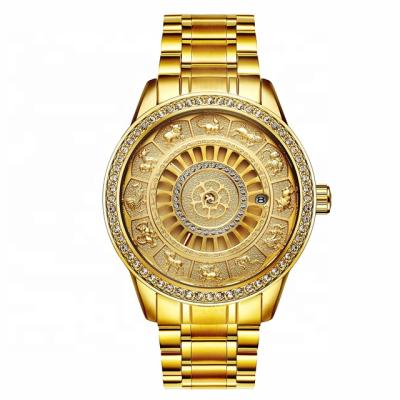 China Luxury Chinese Zodiac Automatic Mens Gold Tevise Date Mechanical Watch for sale