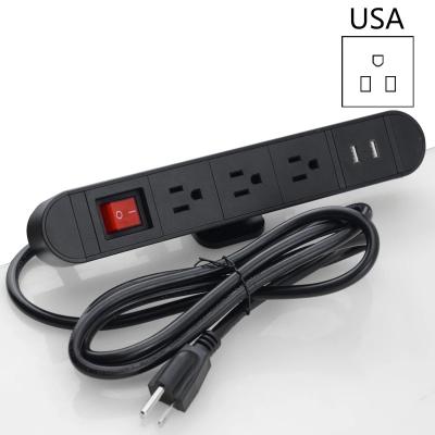 China With USB Ports US Outlet Desktop Clamp Desktop Power Strip Power Strip With USB Ports Desktop Mount USB Charging Station On Edge Mexico JP Desktop for sale