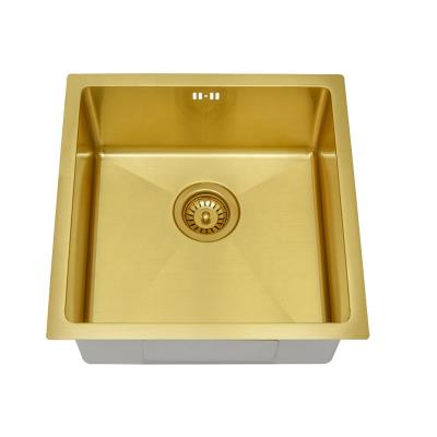 China Without Faucet Luxury handmade 304 stainless steel nano kitchen sinks gold rv undermount single kitchen sinks for sale