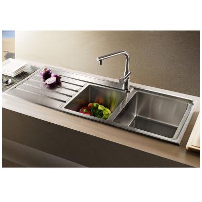 China Without Faucet handmade double bowl  kitchen sink models large undermount kitchen sinks 304 stainless steel with drainer kitchen sinks for sale