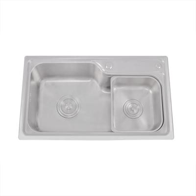 China Without Faucet Factory price pressed large kitchen sink set kitchen sinks and taps 304 stainless steel big single bolw kitchen sinks for sale