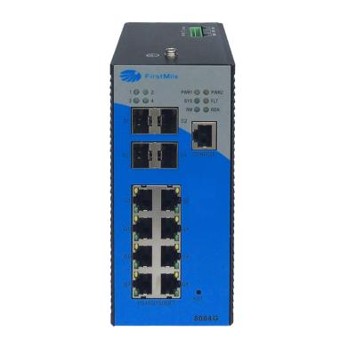 China 8 Port Managed Industrial Gigabit Ethernet Switch POE Switch 8 Port 10/100/1000m Fiber Optic ID 8084GP for sale