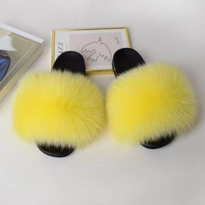 China Women's Fur Platform SlippersMatte Fox Fur Baby Fox Fur Slippers 003 for sale