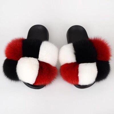 China Designer fur slippers, logo real fur slippers, custom fur sandals and slippers 001 for sale