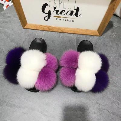 China Fashionable fur slides and slides luxury fur baby fur slippersAffordable 001 for sale