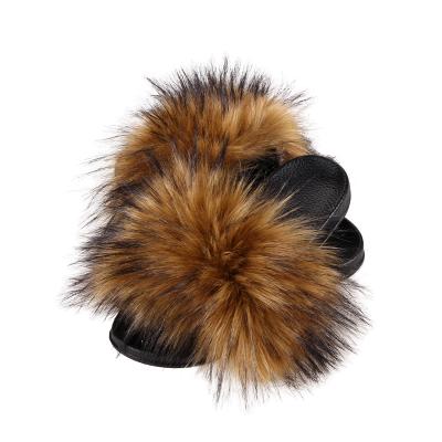 China Fashion faux fur slippers, custom faux fox fur slippers, faux fur house slippers 005 for sale