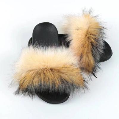 China 2021 summer artificial fur slippers, artificial fur indoor slippers, comfortable artificial fur slippers 005 for sale