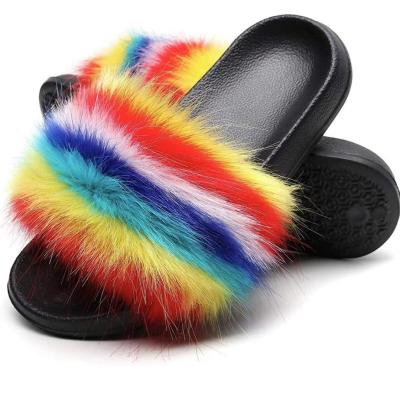 China New hot sale faux fur slippers, factory direct sale fashionable faux fur slippers 005 faux fur slippers for sale