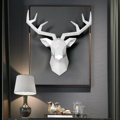 China ModernHome Figurine Decor Wall Sculpture Europe Deer Statue Decorative Art Main Animal Accessories Miniature Living Room Decoration for sale