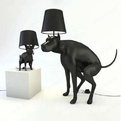 China Animal Type Black Dog Art Resin Cloth Cover Big Dog LED Floor Lamp Simple Hotel Club Living Room Small Animal Table Lamp For Living Room E27 for sale