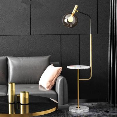 China Nordic creative luxury vertical floor lamp coffee table LED bedside lamp living room deco vertical glass fixtures for sale