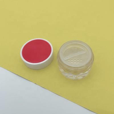 China Cosmetic Empty Cosmetic Container Diamond Shape Thicken Make Up Round Plastic Loose Powder Jar With Rotating Sieve for sale