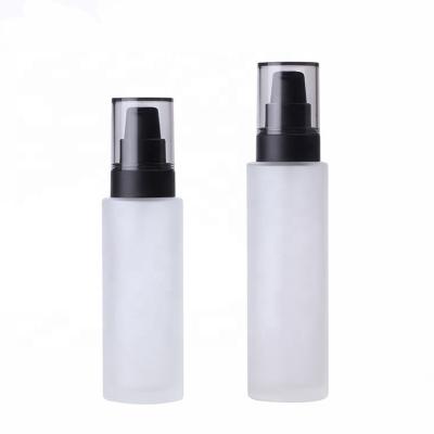 China 100ml 120ml Cosmetic Empty Frosted Essence Scrubs Lotion Glass Bottle 3.38oz 4oz Cosmetic Bottles for sale