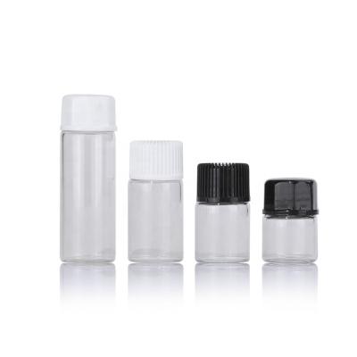 China 1ml 2ml 3ml 5ml Clear Mini Glass Vial Sample Essential Oil Cosmetic Empty Perfume Bottle for sale