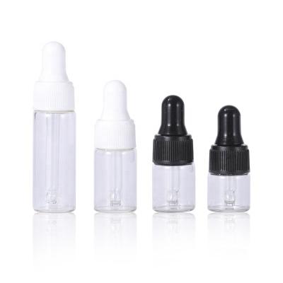 China 1ml Empty Cosmetic 2ml 3ml 5ml Mini Clear Glass Dropper Bottle for sale