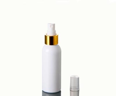 China Spray Pump 100ml Empty Cosmetic Packaging 3.38oz PET White Plastic Spray Bottle for sale