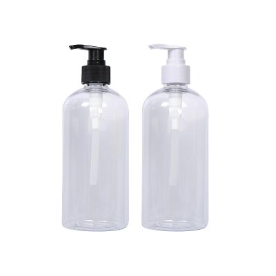 China BEAUTY PACKAGING 500ml Empty Cosmetic Hand Sanitizer Bottles PET 16.9oz Refillable Clear Plastic Shampoo Bottle With Lotion Pump for sale