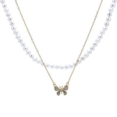 China Pearls Fashion charm jewelry pig nose chain gold plated pearl necklace for women for sale