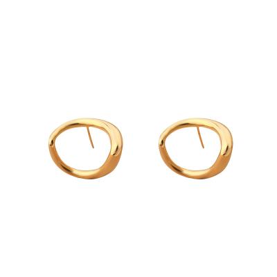 China Fashion Long Life High Quality Uniform Color Trendy Retro Gold Plating Earrings Set For Women for sale